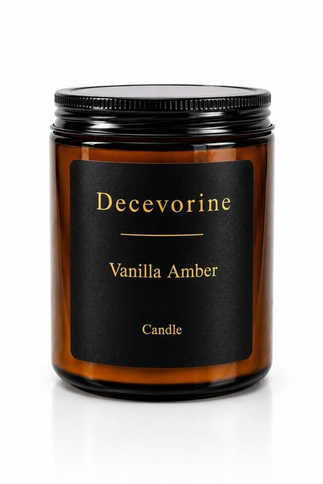 Decevorine Vanilla Amber Premium Kokulu Mum – Sıcak ve Gurme
