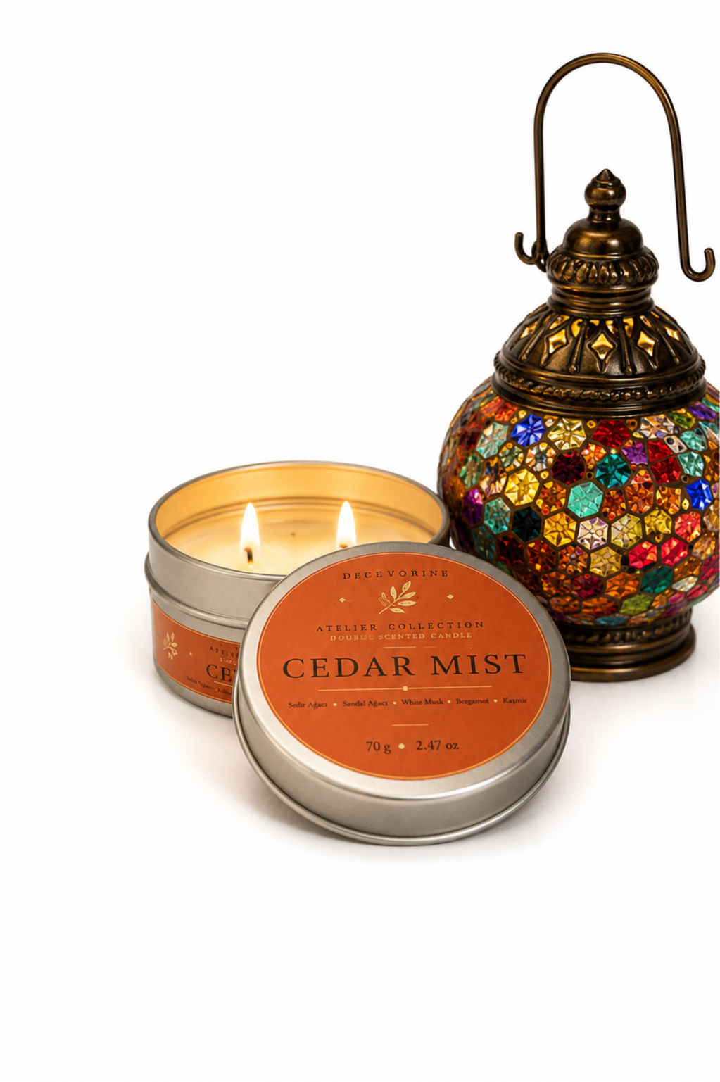 Cedar Mist Premium Mum Özel Tasarım Lüks Siyah Kutu