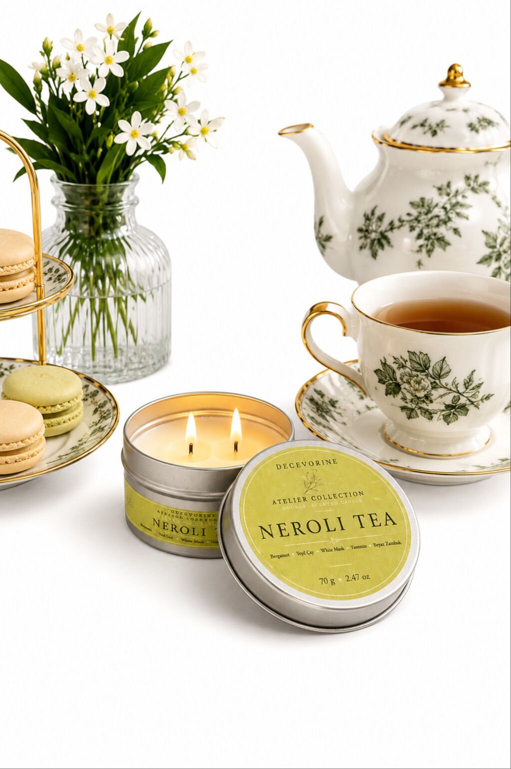 Decevorine Neroli Tea Premium Mum Özel Tasarım Lüks Mum Kutusu