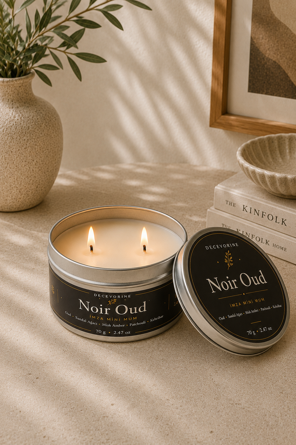 Decevorine Noir Oud Premium Mum – Gizemli & Yoğun Seri