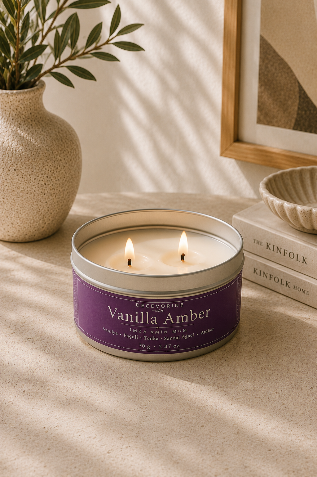 Decevorine Vanilla Amber Premium Mum – Sıcak & Gurme Seri