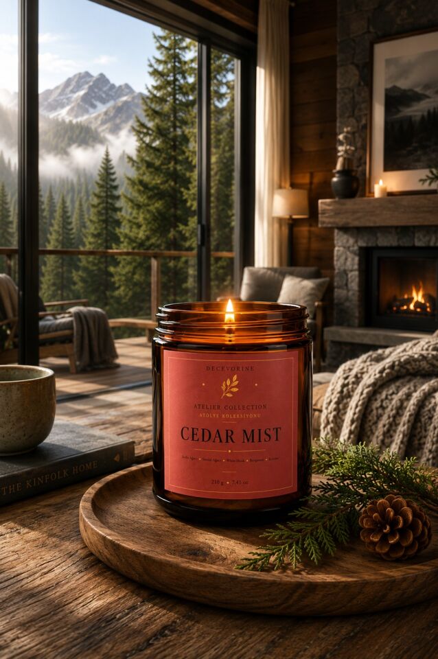 Decevorine Cedar Mist Premium Mum – Derin & Sofistike Seri