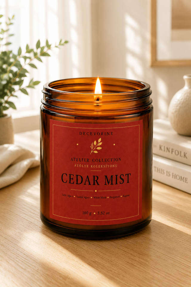 Decevorine Cedar Mist Premium Mum – Derin & Sofistike Seri