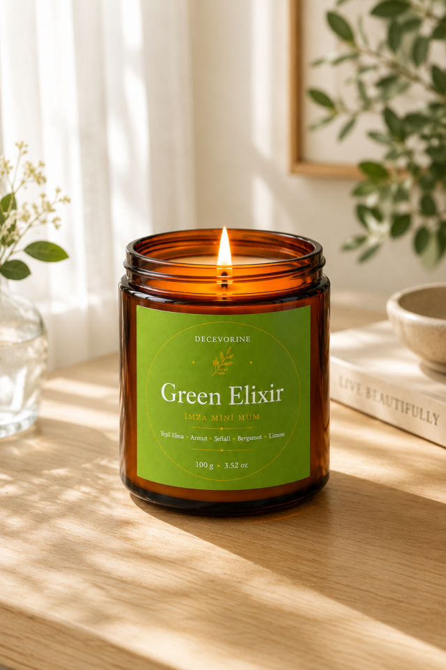 Decevorine Green Elixir Premium Mum – Ferah & Canlandırıcı Seri