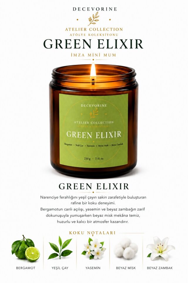 Decevorine Green Elixir Premium Mum – Ferah & Canlandırıcı Seri