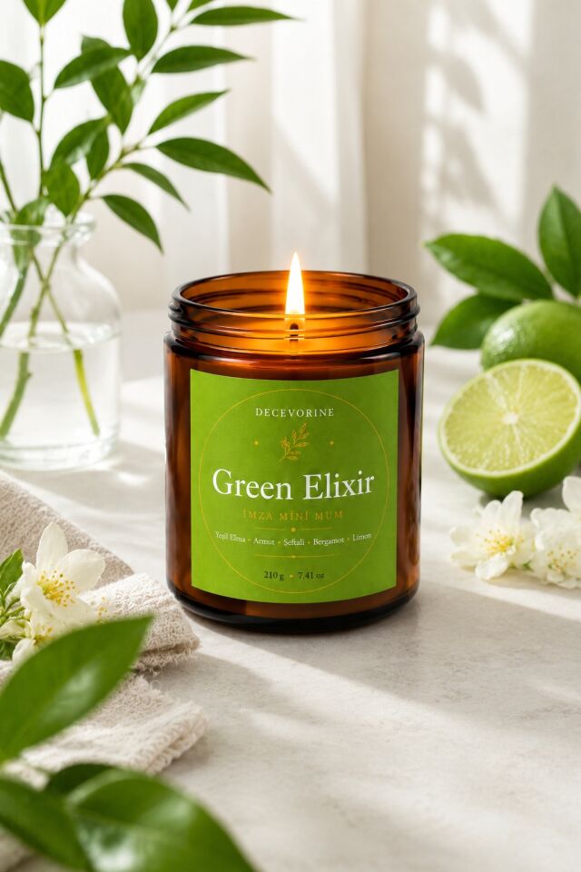 Decevorine Green Elixir Premium Mum – Ferah & Canlandırıcı Seri