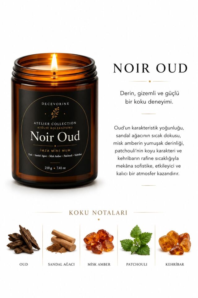 Decevorine Noir Oud Premium Mum – Gizemli & Yoğun Seri