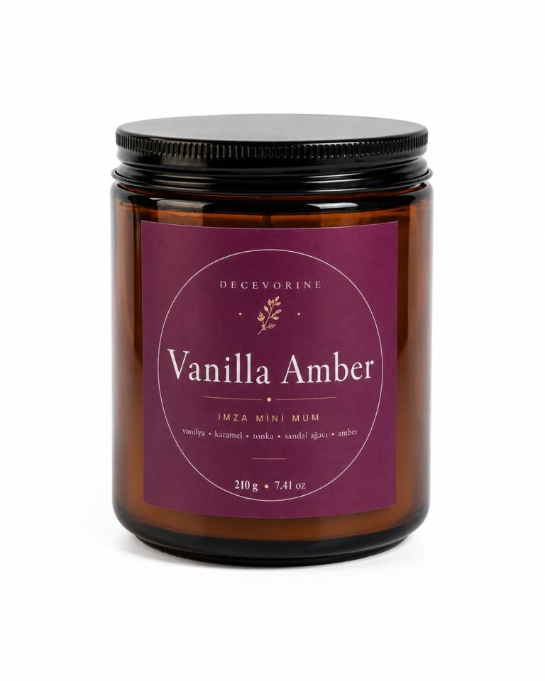 Decevorine Vanilla Amber Premium Kokulu Mum – Sıcak & Gurme Seri