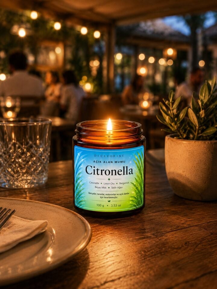Decevorine Sivrsinek Alanlarında Tercih Edilen Citronella ve Limon Otu Mumu 100 gr