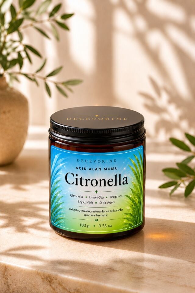 Decevorine Sivrsinek Alanlarında Tercih Edilen Citronella ve Limon Otu Mumu 100 gr
