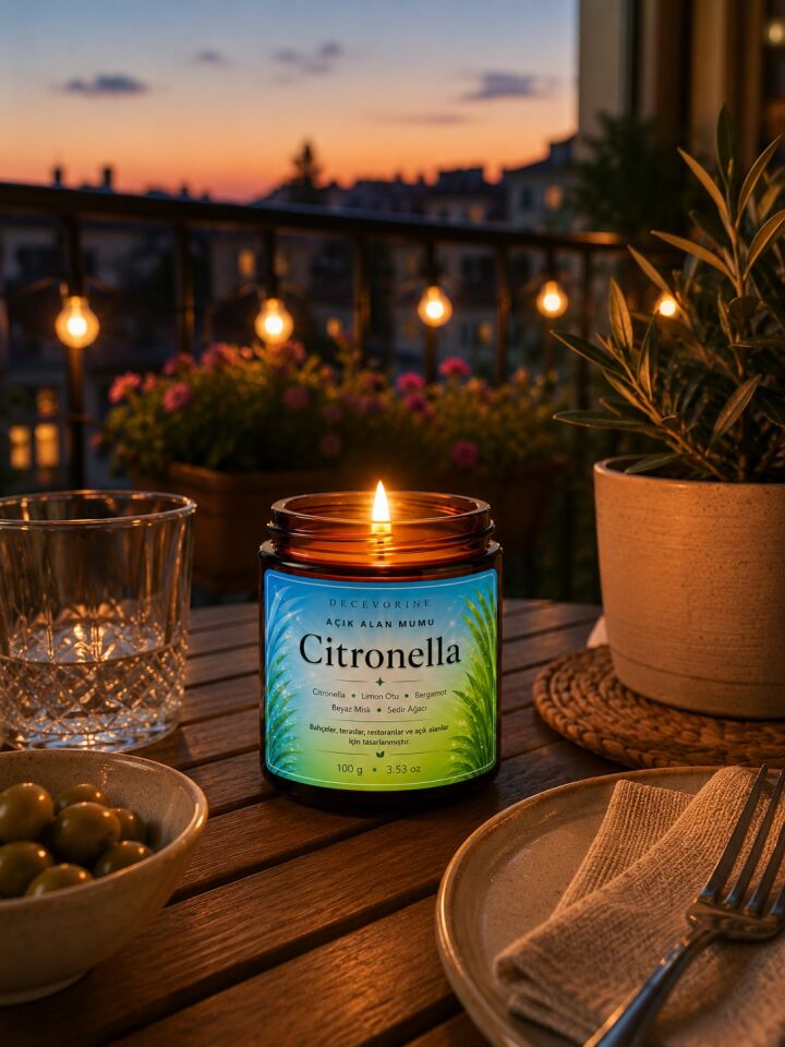 Decevorine Sivrsinek Alanlarında Tercih Edilen Citronella ve Limon Otu Mumu 100 gr