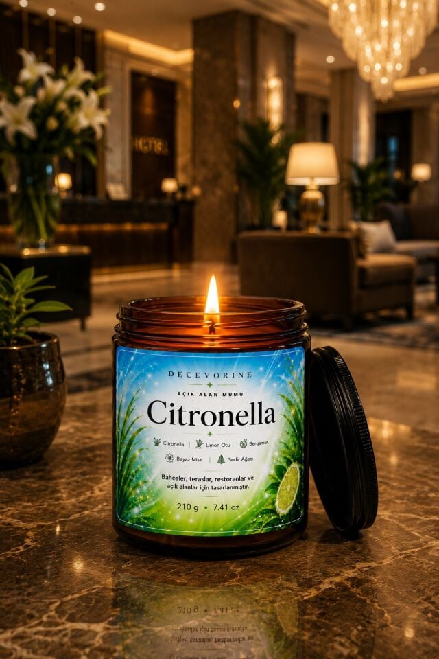 Decevorine Sivrsinek Alanlarında Tercih Edilen Citronella ve Limon Otu Mumu 210 gr