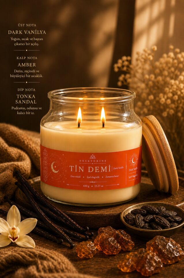 TİN DEMİ Dark Vanilla Premium Mum