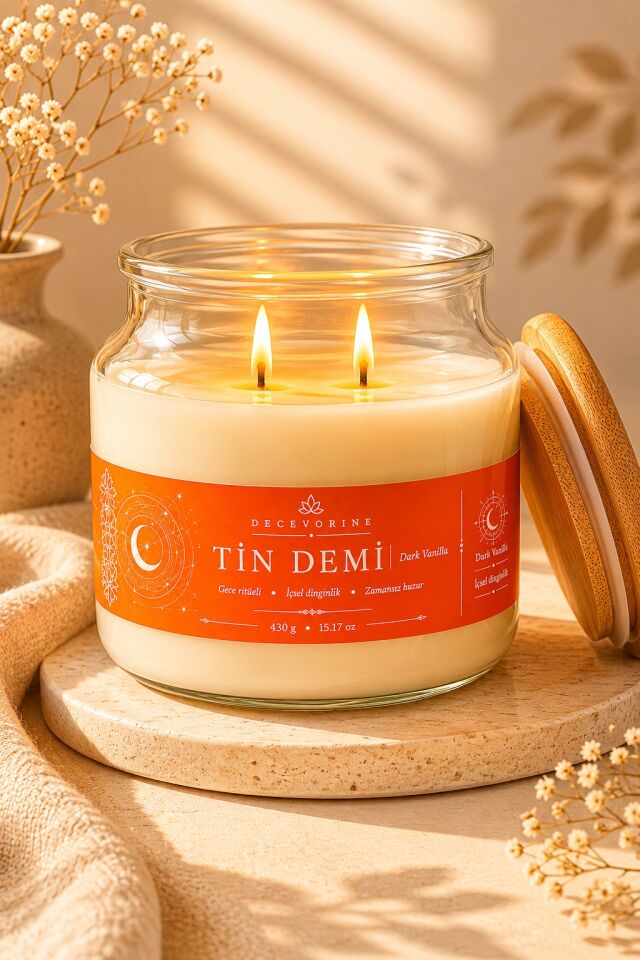 TİN DEMİ Dark Vanilla Premium Mum