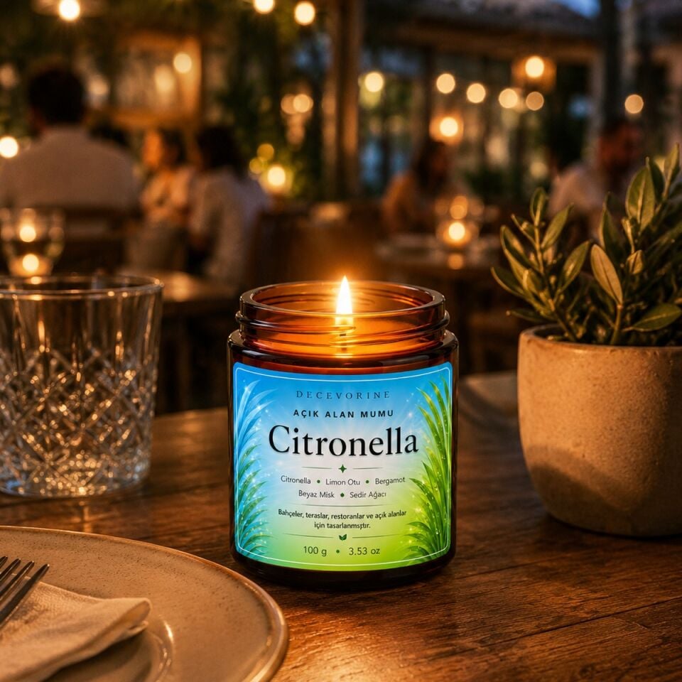 Citronella Sivrisineğin Sevmediği Kokularla Tasarlanan Açık Alan Mumu 100 Gr