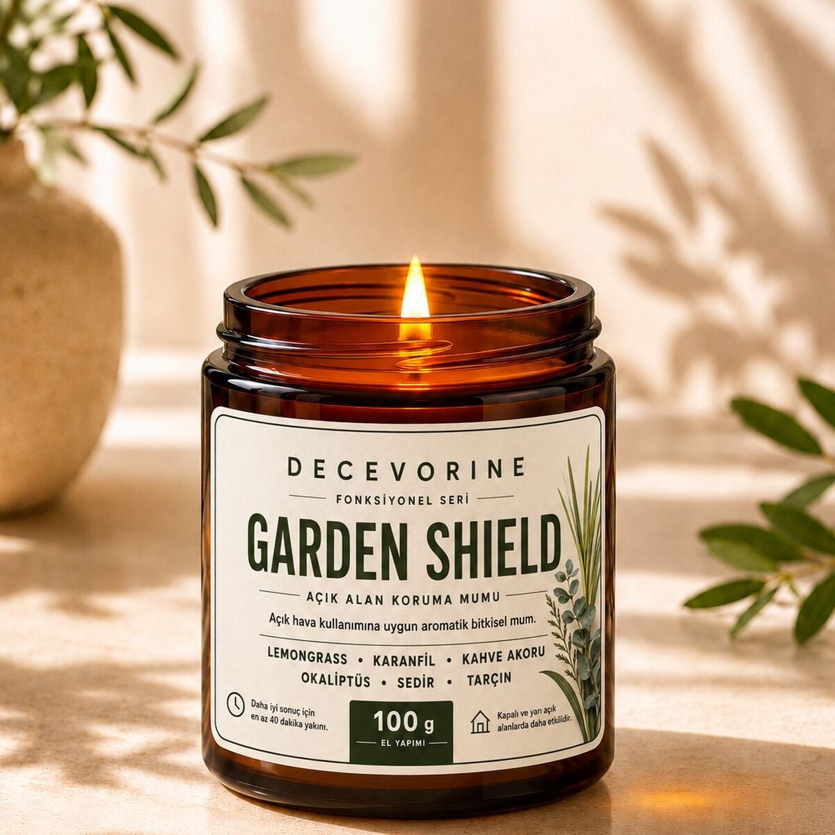 Garden Shield ; Arıların sevmediği kokulardan  Açık Alan Koruma Mumu 100 Gr