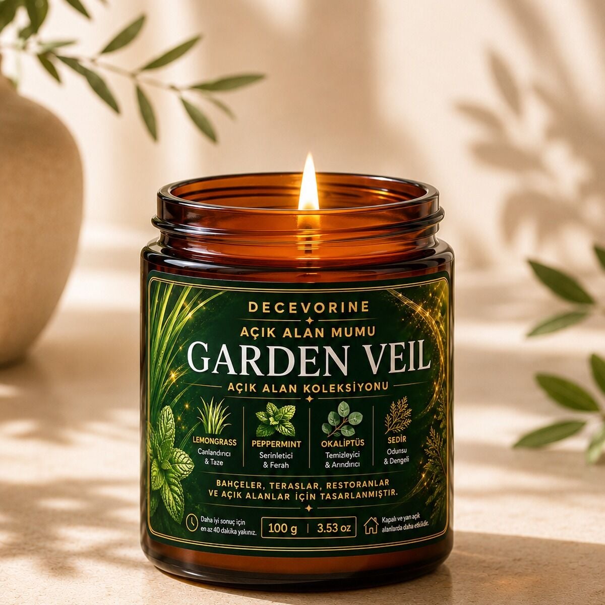 Garden Veil Açık Alan Mumu Sinek ve Böceklerin Sevmediği Kokular 100 Gr