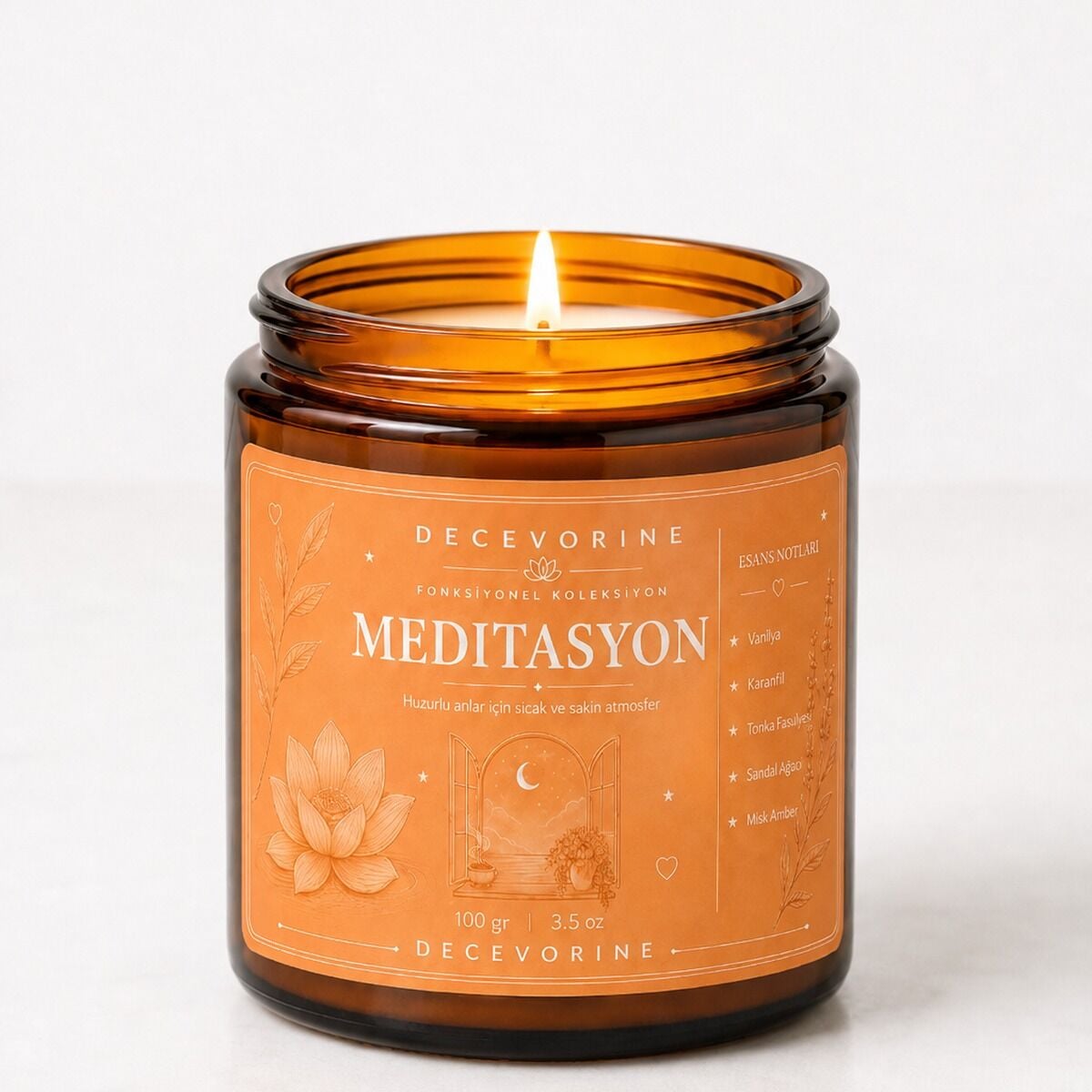 Meditasyon Dinlendiren Kokulu Mum 100 Gr
