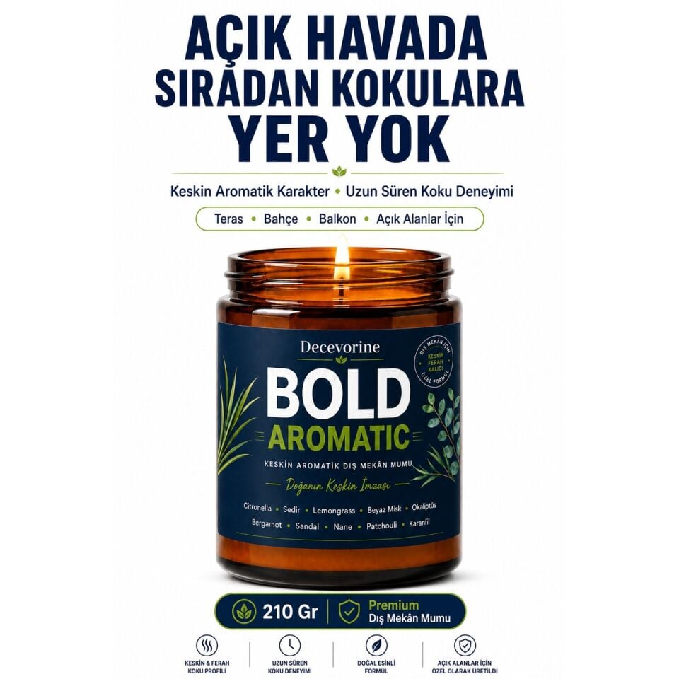 Bold Aromatic – Keskin Aromatik Dış Mekân Mumu 210 Gr