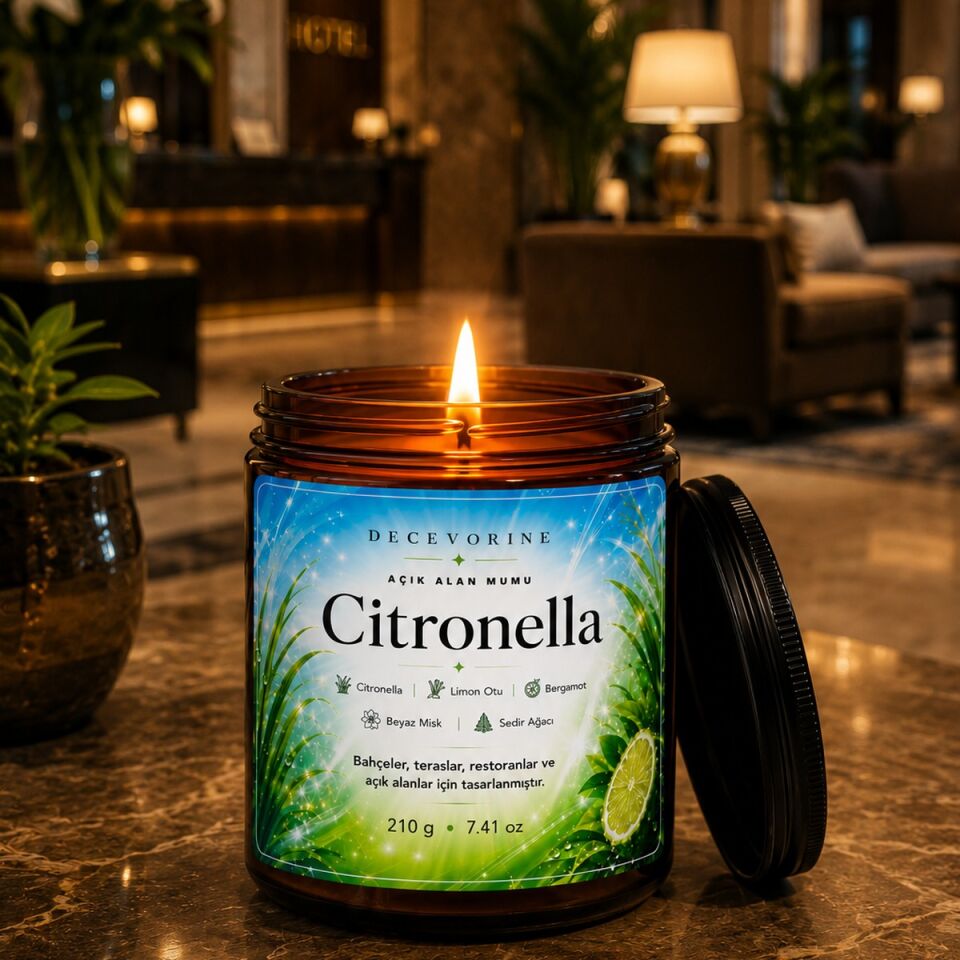 Citronella Sivrisineğin Sevmediği Kokularla Tasarlanan Açık Alan Mumu 210 Gr